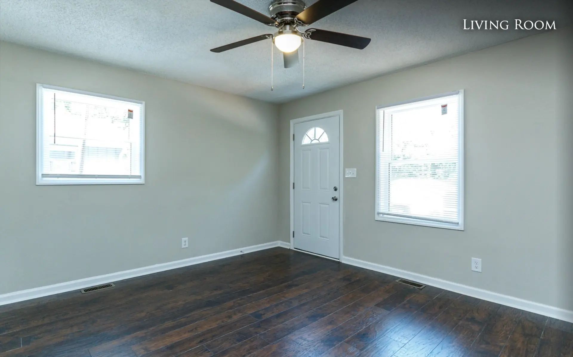 Unit B living room with front door